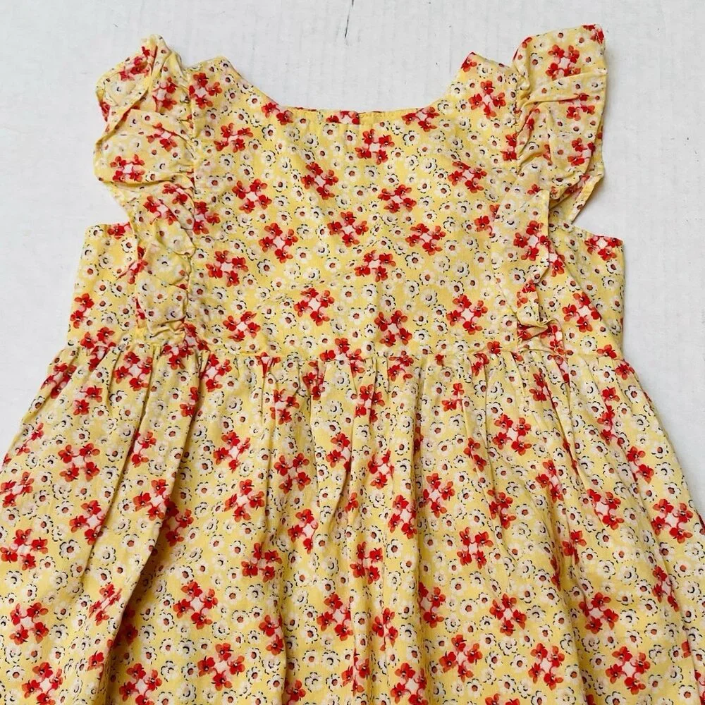 Gap Summer Bloom Dress Girls 4 Toddler Pink Sleeveless Floral Ruffles Summer